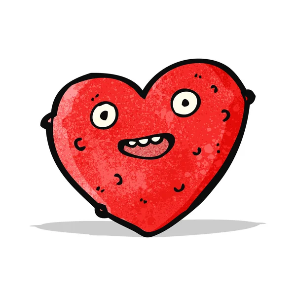 Crazy Heart Cartoonfigur — Stockvektor