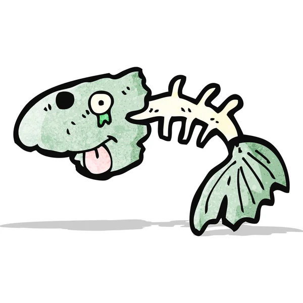 漫画の魚の骨 — ストックベクタ