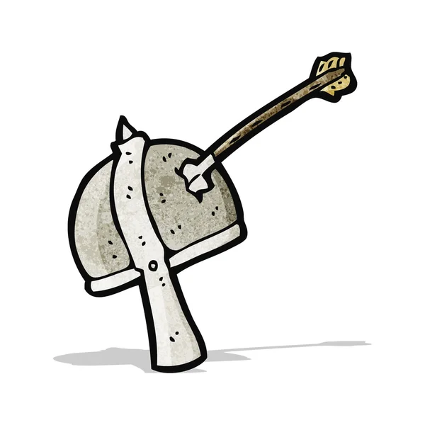 Cartone animato casco medievale — Vettoriale Stock