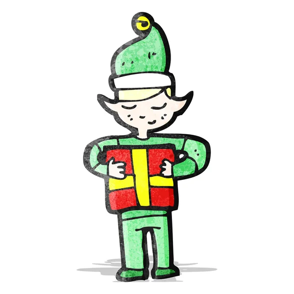 Karikatyr jul elf — Stock vektor