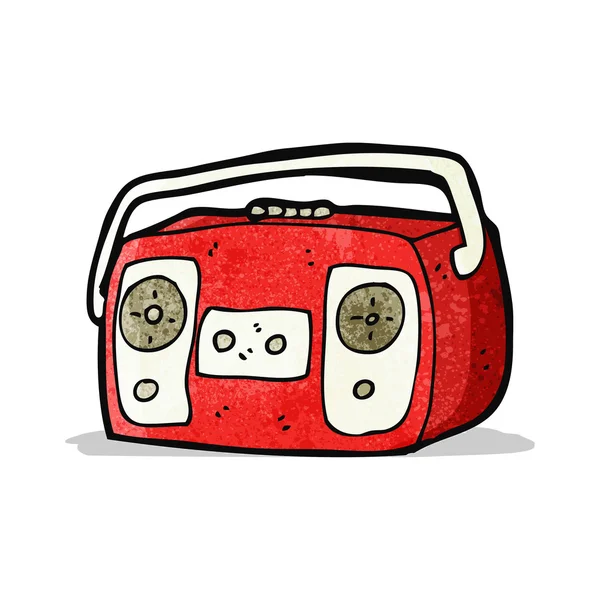 Rádio leitor de cassetes desenhos animados — Vetor de Stock