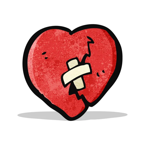 Corazón roto de dibujos animados — Vector de stock
