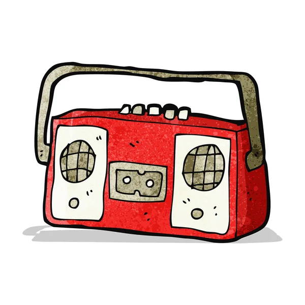 ラジオ カセット プレーヤー漫画 — ストックベクタ