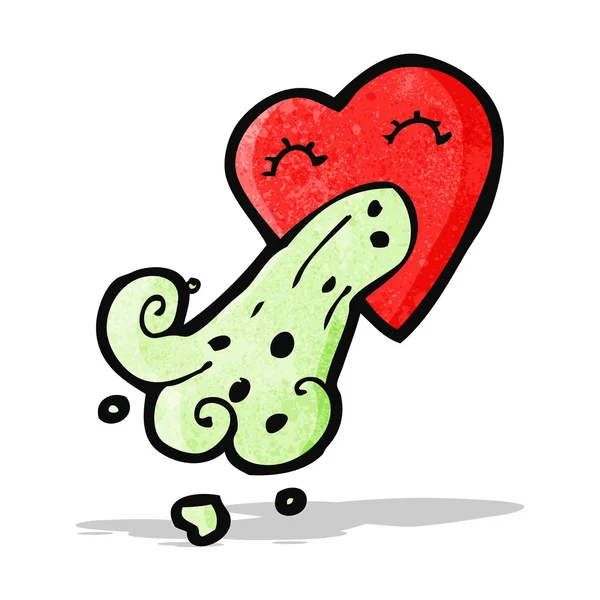 Dibujos animados amor corazón enfermo — Vector de stock