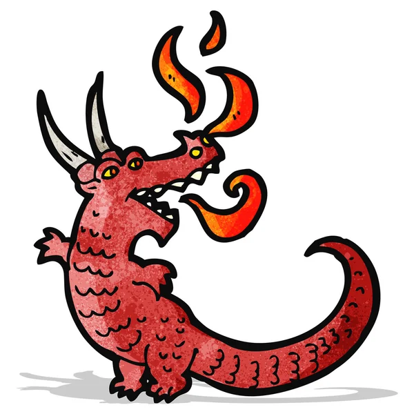 Cartoon fire breathing dragon — Stock Vector