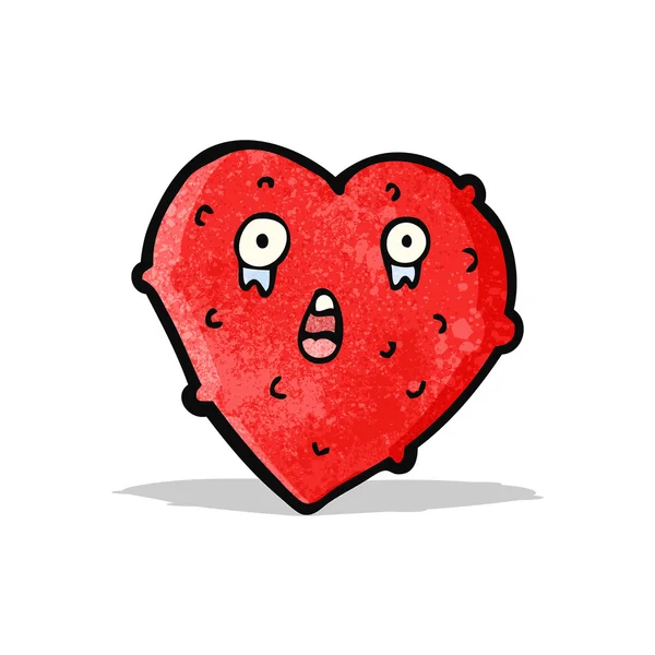 Crazy heart cartoon character — Stock Vector