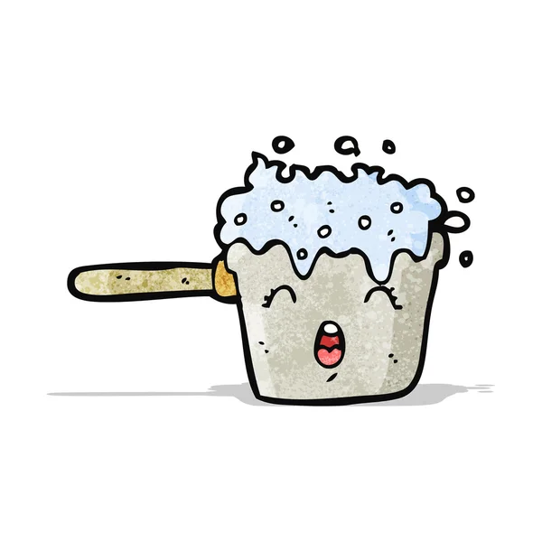 Bubbling kitchen pot cartoon — Stock Vector