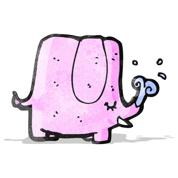 Elefante rosa de dibujos animados — Vector de stock