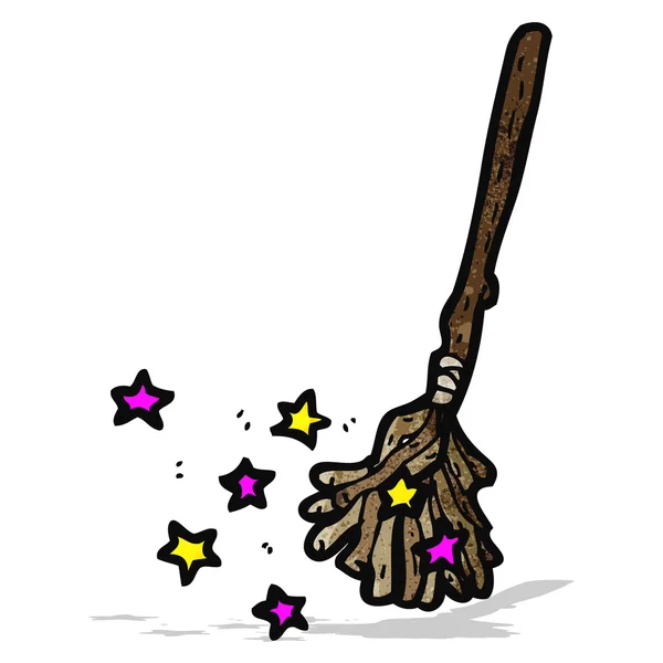 Cartoon witch's broom — Stock Vector
