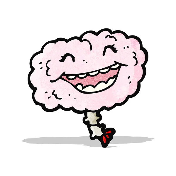 Dessin animé brut rire cerveau — Image vectorielle