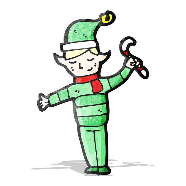Noel elf karikatür — Stok Vektör