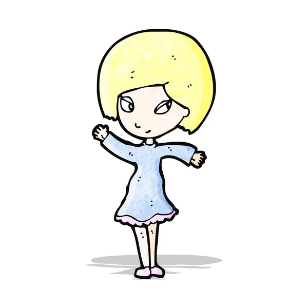 Dibujos animados chica rubia bonita — Vector de stock