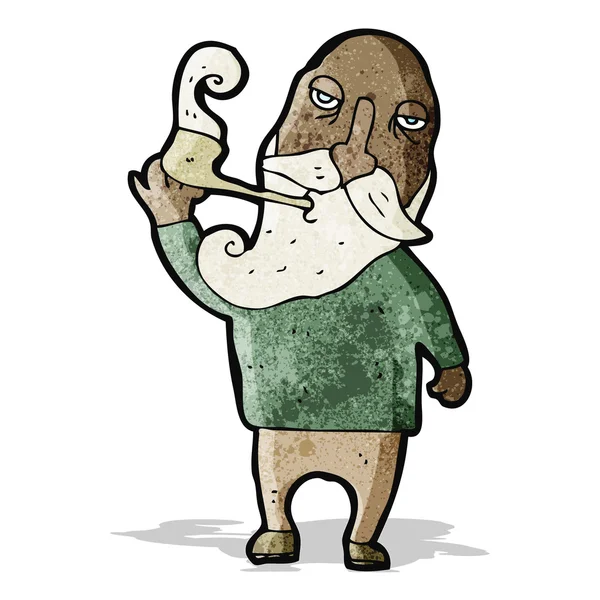 Γελοιογραφία παλιές άνθρωπος πίπας — Διανυσματικό Αρχείο