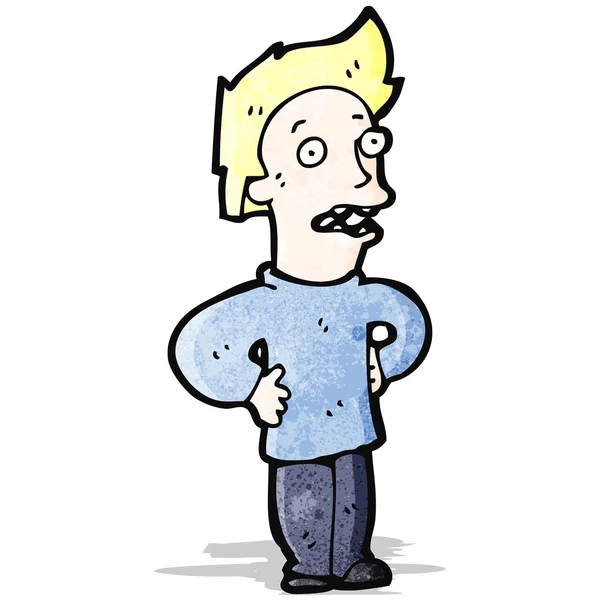 Kreslený muž s rukama na bocích — Stockový vektor