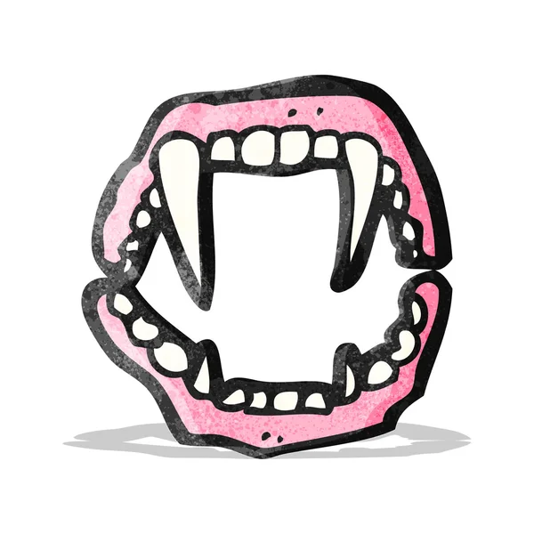 Vampier tanden cartoon — Stockvector