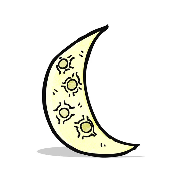 Luna creciente de dibujos animados — Vector de stock