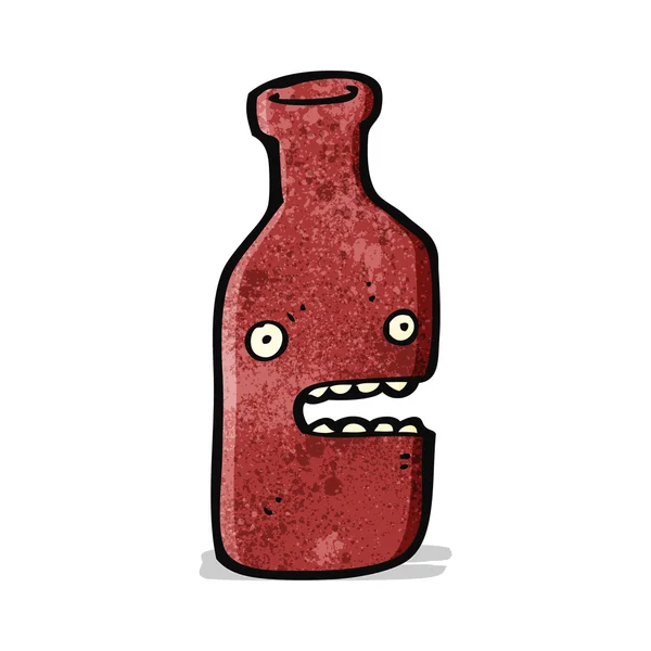 Bouteille de vin rouge dessin animé — Image vectorielle