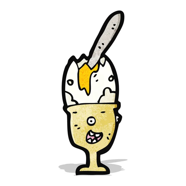Haşlanmış yumurta karikatür — Stok Vektör