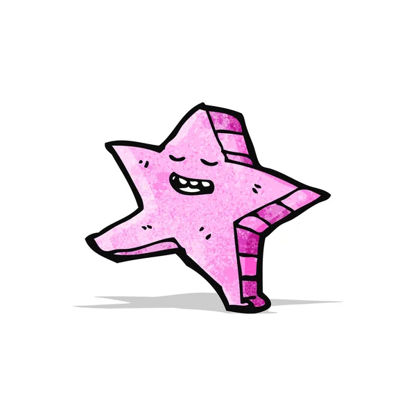 Pink star cartoon character — Stock Vector