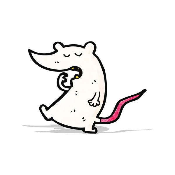 Dessin animé souris blanche — Image vectorielle