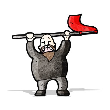 çizgi film protestocu adam