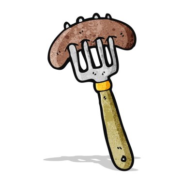 sosis çatal karikatür