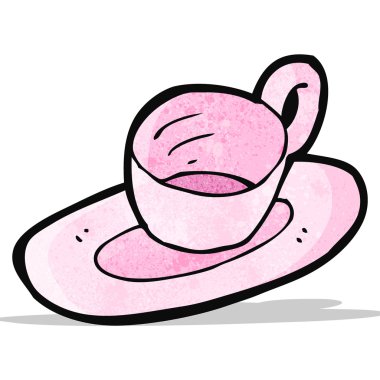 karikatür Kupası ve fincan tabağı