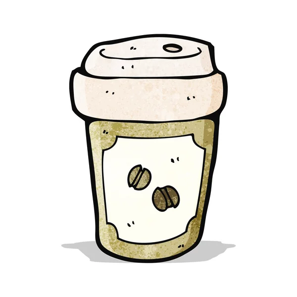 Sacar dibujos animados de café — Vector de stock