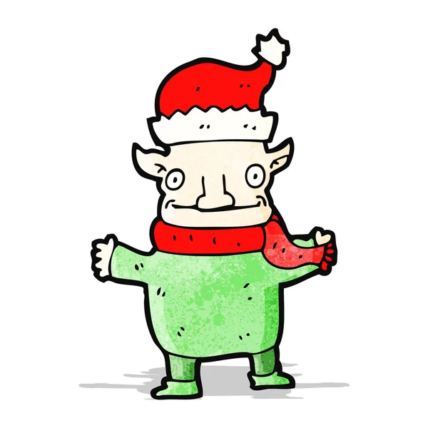 Elfo de Natal dos desenhos animados —  Vetores de Stock