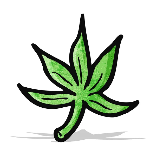 Bande dessinée feuille de marijuana — Image vectorielle