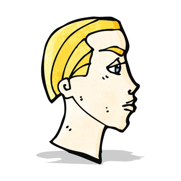 Kreslený obličej profil — Stockový vektor