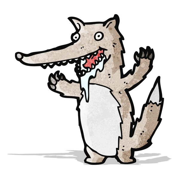 Cartoon drooling wolf — Stock Vector
