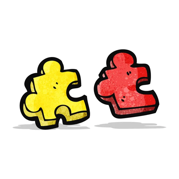 Jigsaw puzzle piece cartoon — Stock Vector