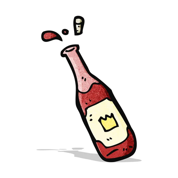 Frasco de vinho tinto desenhos animados — Vetor de Stock