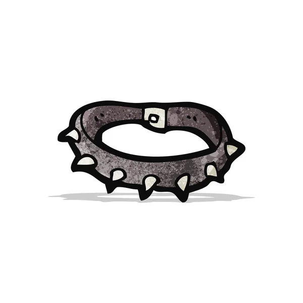 Spiky perro collar de dibujos animados — Vector de stock