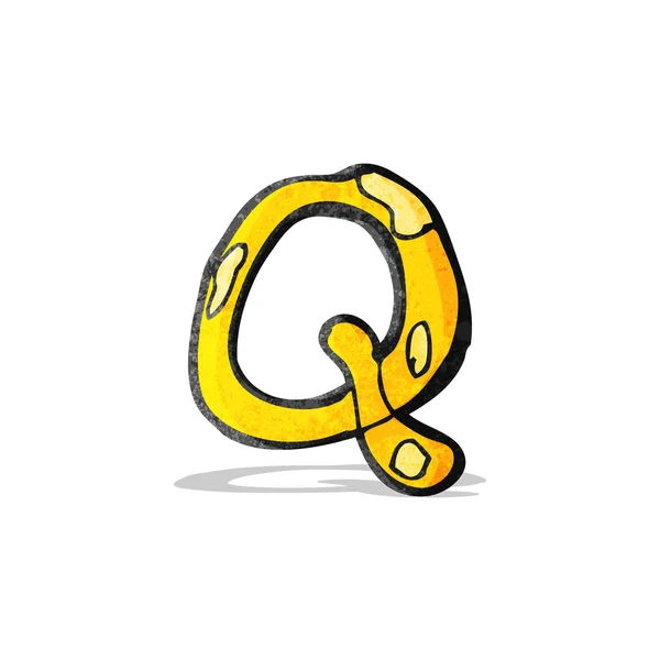 Детский рисунок буквы q — стоковый вектор