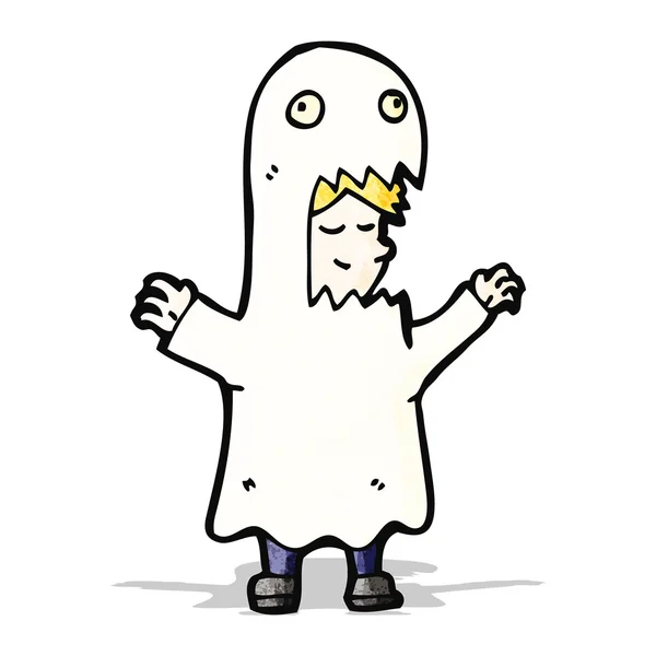 Traje de fantasma halloween desenhos animados — Vetor de Stock