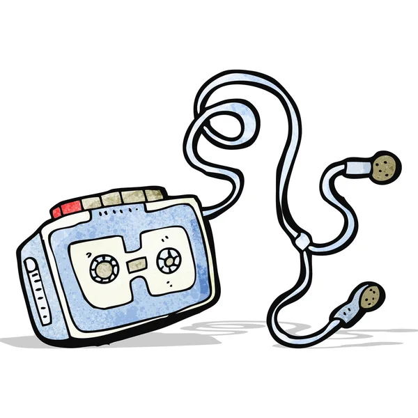 Persoonlijke cassette speler cartoon — Stockvector