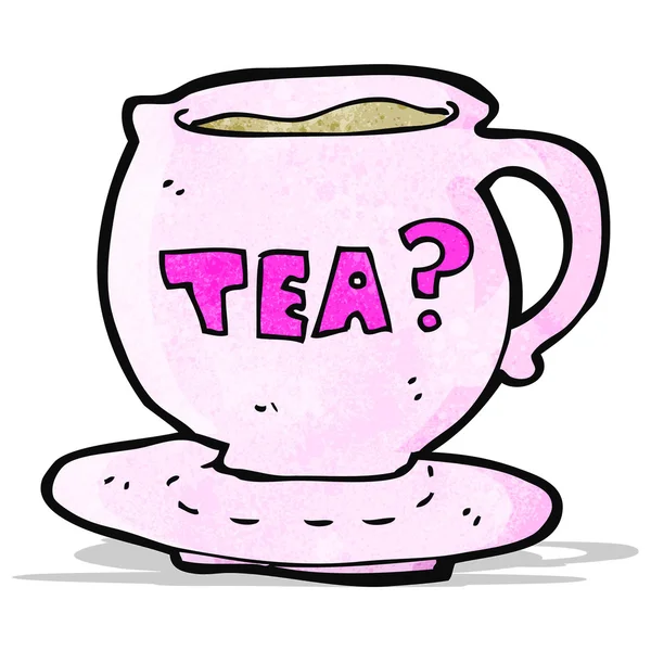 Γελοιογραφία φλιτζάνι τσάι — Διανυσματικό Αρχείο