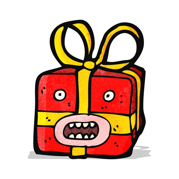 Regalo de Navidad monstruo de dibujos animados — Archivo Imágenes Vectoriales