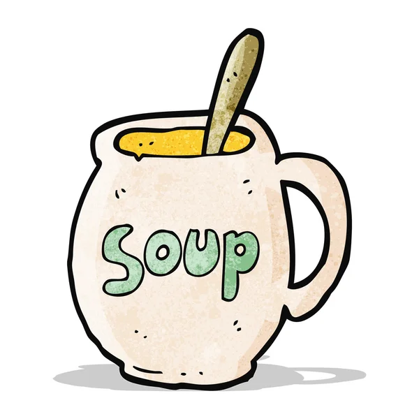 Dibujos animados taza de sopa grande — Archivo Imágenes Vectoriales