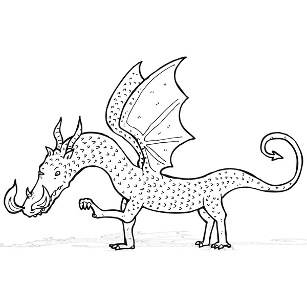 Dragón dibujo — Vector de stock