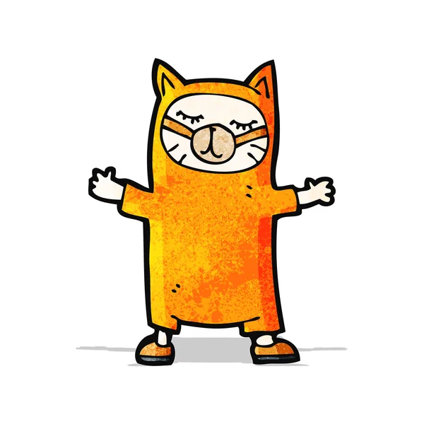 Traje de gato dos desenhos animados — Vetor de Stock
