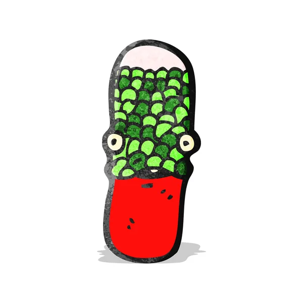 Pilule capsule médicale dessin animé — Image vectorielle