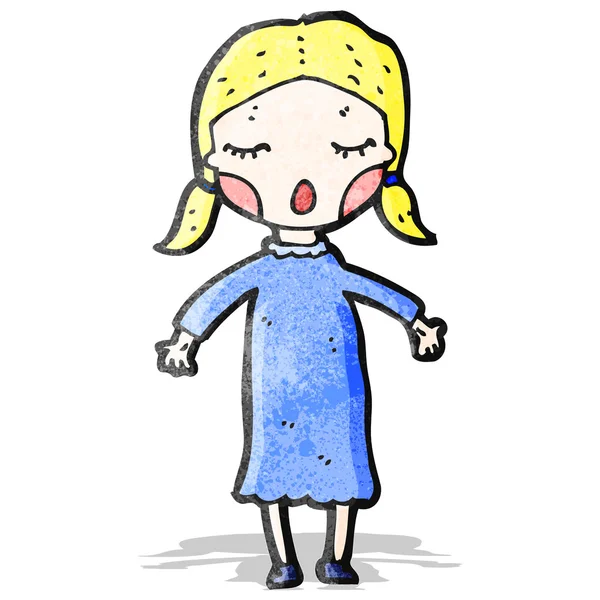 Kreslený pěkné blond dívka — Stockový vektor