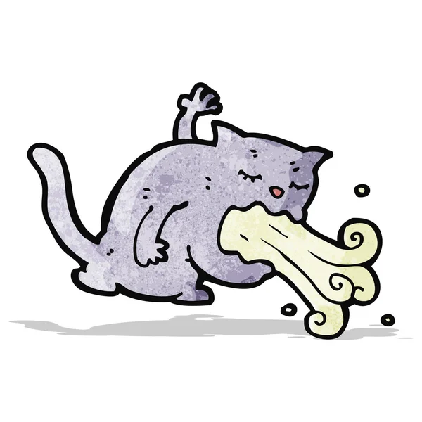 Dessin animé crachant chat — Image vectorielle