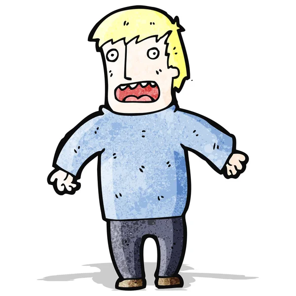 Dessin animé choqué blond homme — Image vectorielle