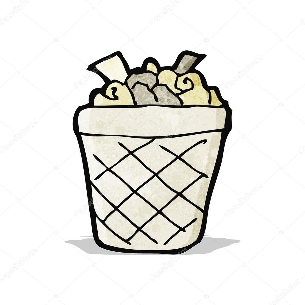 Cartoon waste paper basket — Stock Vector © lineartestpilot 56303901