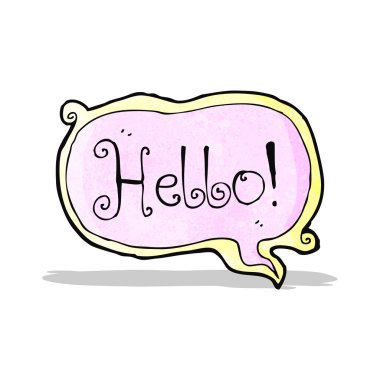 Dekoratif Merhaba işareti karikatür