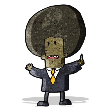 çizgi film işadamı kabarık saçlı